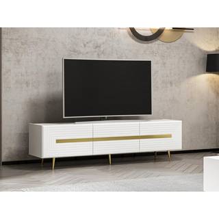 TV-møbel med 3 låger - Hvid og guld - MOLYA af Pascal MORABITO