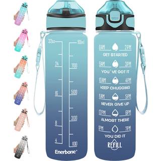 Enerbone 32 oz vandflaske med tider til at drikke og str? motiverende drikkevandsflasker med b?rende rem l?kref BPA & giftig fri S?rg for, at du