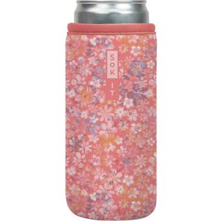 Sok det kan sok ærme til øl & soda isoleret neopren dækning (rødmende blomster 12 oz slim kan ærme)