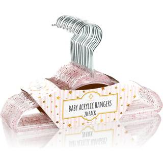 Koncepter 20 Pack Premium Heavy Duty Glitter Acrylic Baby Haters Elegant til Baby Nursery Space-reddende skridsikre tøjophæng med kromkrog (lyser