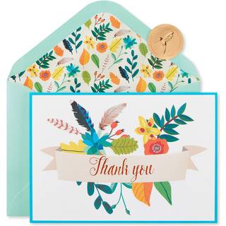 Papyrus tak kort med konvolutter blomsterbanner (12-t?lling)