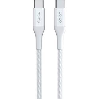 Epico Braided USB-C til USB-C Kabel PD 100W - 2m - Hvid