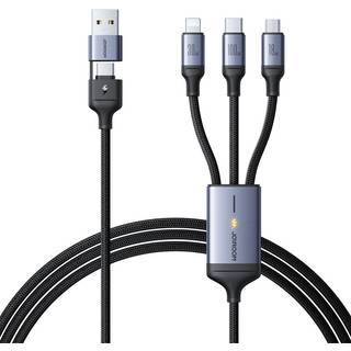 Joyroom 6-i-1 USB-A/USB-C til Lightning/USB-C/Micro USB-kabel 100W, 1,5 m