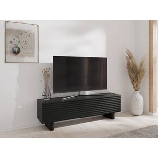 Danske sproget venligtv-bord med 2 låger - 150 cm i MDF - Sort - LUDIMA