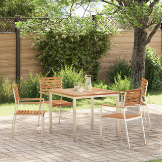 udendørs spisebord 90x90x74.5 cm solidt teaktræ
