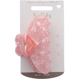 Solida Haarklammer mit rosa Herz Hårnåle