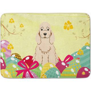 """" Caroline's Treasures Easter Eggs Cocker Spaniel Buff Machine Washing Memory Foam Mat Doormats Multicolor """"
