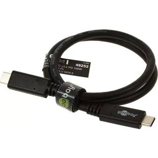goobay USB-C auf USB-C PD Hurtiges Lade-, Synkroniseringskabel 0,5m 5A