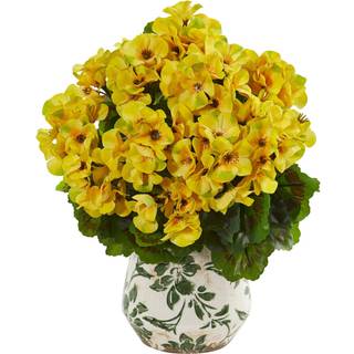 12 Geranium Artificial Plant i Vase UV -resistent (indendørs/udendørs)