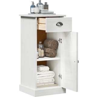 Badeværelsesskab VIGO Hvid 37,5 x 34 x 80 cm Massivt fyrretræ