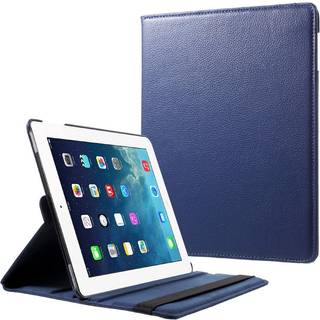 iPad 4 / 3 / 2 - EIDERWOOD Kunstlæder Flip Cover m. Elastik & Roterbar Funktion - Blå