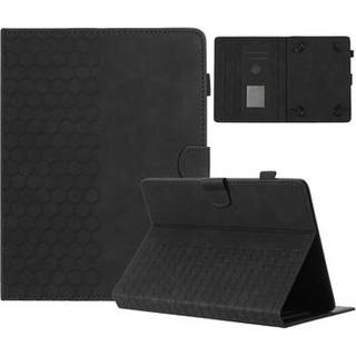 Honeycomb-mønstret universelt tablet-etui med kortholdere - 10 - Sort