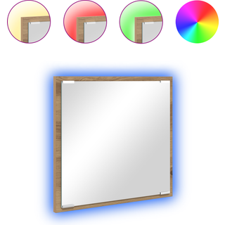 LED badeværelsesspejl med spejl Artisan Egetræ 40 x 37 x 8.5 cm