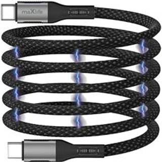 Maxlife MXUC-11 magnetisk USB-C / USB-C-kabel - 1m, 100W - Sort
