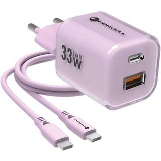 Oplader 33W USBC/USBA Violet
