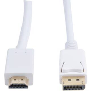 Prokord Displayport Til Hdmi 3m Hvid - Guldbelagt 3m. Displayport Hdmi Hvid