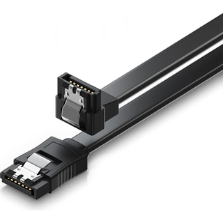 DUTZO SATA kabel - Hvid - 1 m - lige & 90° stik