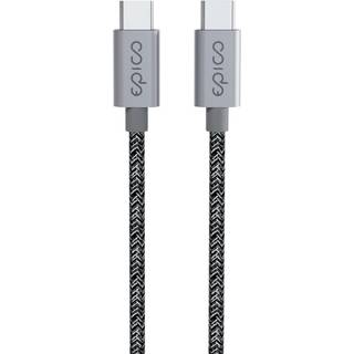 Epico Braided USB-C til USB-C Kabel - EPR (Extended Power Range) - 240W - 2m - Grå