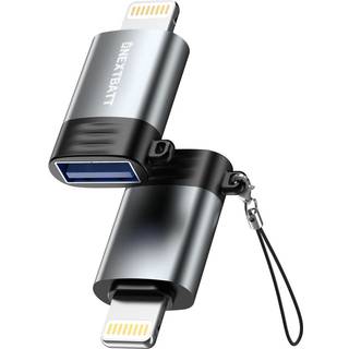 NEXTBATT USB-A hun til Lightning adapter - Sort/Grå