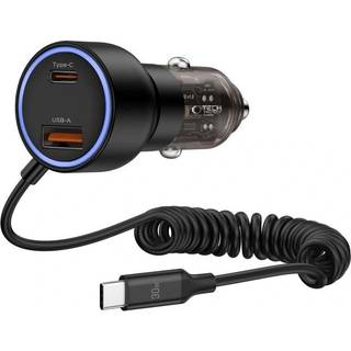 Tech-Protect CC05 60W biloplader med USB-C-kabel - sort