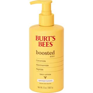 Burt's Bees Boosted Body Lotion med Ceramid Niacinamid og Peptide Lightweight Daily Lotion Boosts Skin Barrier 13 oz. Flaske