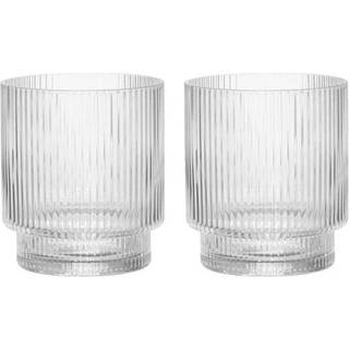 Ribbet drikkeglas i klart glas, 31 cl, 2-pak