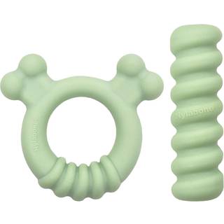 Nylabone sensorisk materiale beroligende hvalp tyggelegetøjs bundt legetøj til tænder hvalpe jordnøddesmør og kyllingesmag lille - op til 25 lbs