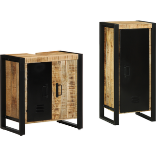 Badeværelsesmøbel Sæt 2 Dele Brun Massivt Mangotræ