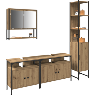 Badeværelsesmøbel sæt med dør 4 pcs artisan eg Konstrueret træ