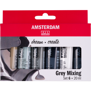 Amsterdam Akrylmaling, Grey Mixing, 6x20 ML.