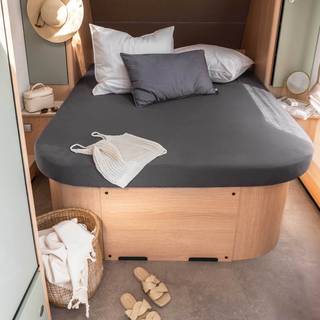 Walra Travel jersey stræklagen til queensize seng, 160 x 210 cm, antracitgrå