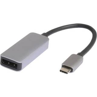 Prokord Displayport Adapter 4k@60hz Premium Metal Usb C Displayport Sølv, Sort