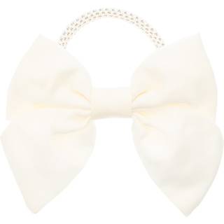 DARK Satin Bow Hair Tie Off White