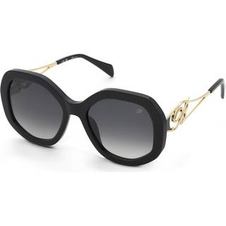 Blumarine Kvinde SBM892 700 Solbriller Acetat Sort Røg Geometrisk Normal Skygge