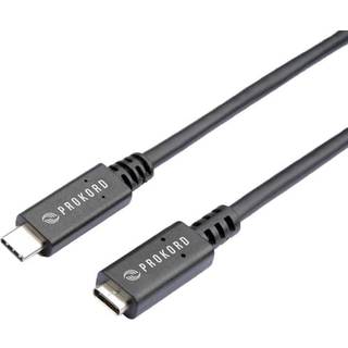 Prokord Usbc-ext3.1-2 Usb-kabel 2 M Usb 3.2 Gen 1 (3.1 Gen 1) Sort 2m. Usb C Usb C Sort