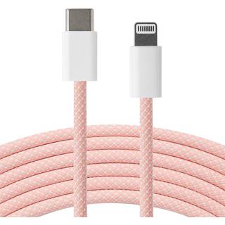 Xceed Braided USB-C til Lightning Kabel PD 60W - 2m - Lyserød
