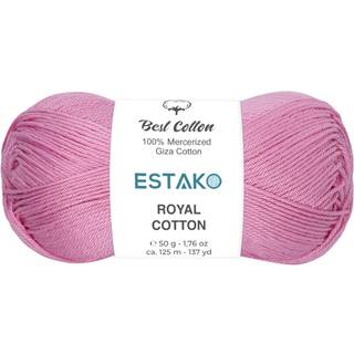 Estako Royal Cotton 100% merceriseret Giza Cotton Yarn Soft Super Fino 1 til hækling og strikning 1,76 oz (50 g) / 137 år (125m) (5092 - lyserød)