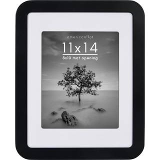 AmericanFlat 11x14 Billedramme med runde hj?rner i sort - Brug som 8x10 billedramme med Mat eller 11x14 ramme uden Mat - konstrueret tr?ramme med