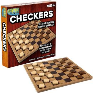 Gamie Wood Checkers Board Game Wood Family Board Game til spilaften indendørs sjov og fester udvikler logisk tænkning og strategi bedste gaveide