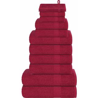 håndklæder 12 stk. 360 g/m2 100 % bomuld bordeauxfarvet