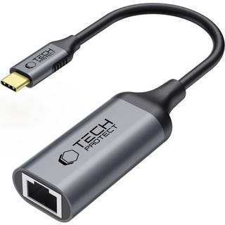 Tech-Protect UltraBoost Type-C til Ethernet-adapter - RJ45, 1000Mbps - Sort