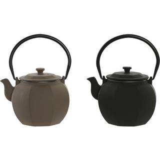 Tekande Home ESPRIT Sort Beige Rustfrit stål Jern 780 ml (2 enheder)