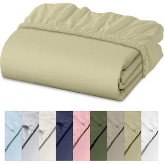 Ruvanti 100% Cotton King Fitted Sheet kun - Crispy Cooling Percale - Breathable & Holdable Fitted Sheet King Størrelse - Deep Pocket 16 tommer (P