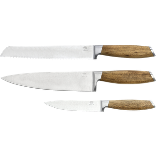 Knivsæt 3 dele Rustfrit stål/Akacie
