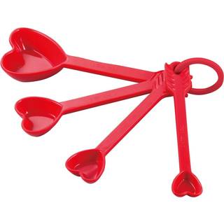 Upware 4-delt multifunktionsvæske og tør melamin Måling af skeer sæt hjem Essentials Cooking and Baking Tools Måling af skeer (hjerte)