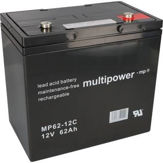 Multipower 12V - 62Ah forbrugs batteri til el-drevne køretøjer