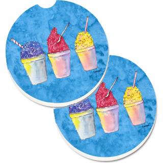 """" Caroline's Treasures Snowballs & Snowcones Set med 2 Cup Holder Car Coasters 8780Carc 2.56 multicolor """"