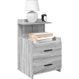 sengeborde 2 stk. med 2 skuffer grå Sonoma 40x36,5x62 cm