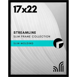 AmericanFlat 17x22 Billedramme med poleret plexiglass - Streamline Collection - tynd grænse -billedramme til vægvisning - hængende hardware inklu