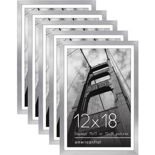AmericanFlat 12x18 plakatramme med poleret plexiglass - S?t med 5 - Brug som 11x17 ramme med Mat eller 12x18 ramme uden Mat - Galleria Collection